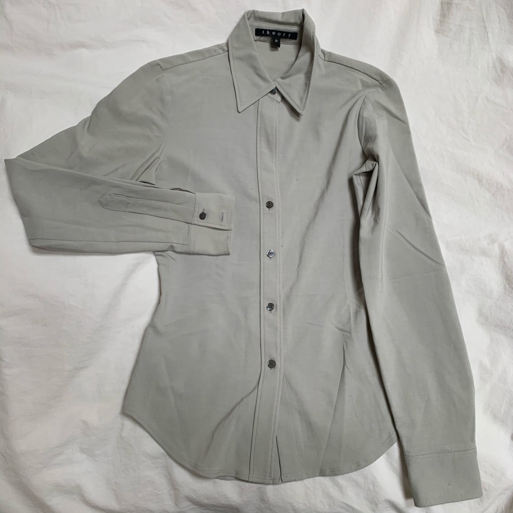 Theory Grey Button Down - image 1